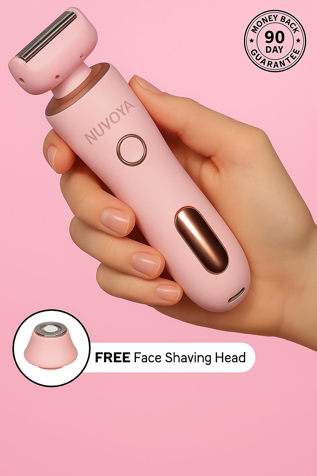 2-in-1 Electric Shaver for Women - Waterproof Trimmer for Legs & Face,Wet&Dry Use
