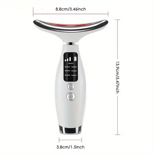 7 Colors LED Lights Face Neck Beauty Device Vibration Massage Improve Neck Lines Reduce Double Chin Neck Lifting Massager